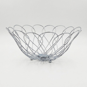 Corbeille à fruits en fil métallique doré de luxe avec poignées, bol à fruits moderne pour comptoir, centre de table décoratif pour cuisine et salon - Product Image 5