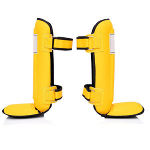 Protège-tibias en cuir véritable léger et durable de qualité supérieure avec protection complète pour enfants et adultes unisexes, entraînement MMA - Product Image 3