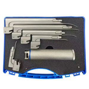 Set de Laringoscopio Médico Profesional con Tres Hojas Curvas Macintosh de Acero Inoxidable y Estuche Protector Rígido Azul - Product Image 4