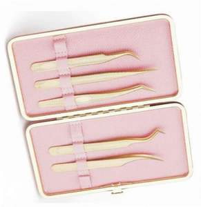 Pinzas para pestañas de acero inoxidable puntiagudas, de punta estrecha, para pestañas cortas y con efecto de volumen, modelo B - Product Image 2