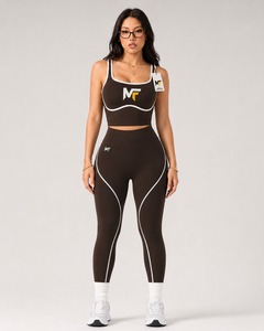 Leggings de yoga taille haute pour femmes, motif uni, pantalon de sport taille mi-haute pour femmes, épais pour l'hiver - Product Image 1