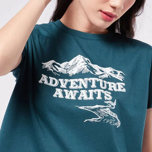 Camiseta Corta Ajustada para Mujer, Personalizada por el Fabricante, Elástica, con Estampado, Cuello Redondo, para Fitness, Venta al Por Mayor - Product Image 5