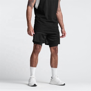 Pantalones cortos atléticos para correr para hombre, talla XS, 2 en 1, Jogger, gimnasio, entrenamiento, pantalones con patrón de malla transpirable, decoración para Fitness, Boxeo - Product Image 5