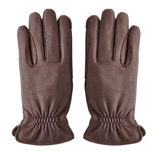 Gants de conduite en cuir pleine main, imperméables, compatibles écran tactile, coupe-vent, couleur personnalisable, haute qualité, marron noir, luxe - Product Image 5