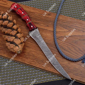 Couteau de Chef Professionnel Haut de Gamme en Acier Damas Ultra-Tranchant, Manche Intégral, Manche en Bois Pakka Fait Main, Vente en Gros OEM/ODM - Product Image 5