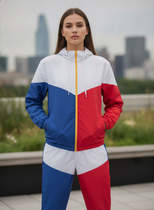 Ensemble de survêtement pour homme avec logo personnalisé, pantalon de jogging en nylon, veste coupe-vent avec bande réfléchissante personnalisée, survêtement en nylon - Product Image 6