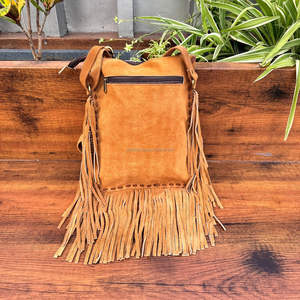 Bolso de cuero de piel de vaca con flecos Bolso de mujer con flecos de piel de vaca occidental - Product Image 3