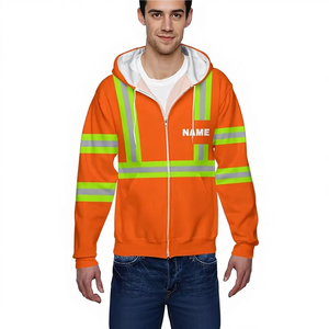 Sudadera con capucha informal para hombre 2026, con bloques de color, media cremallera, mangas raglán, bordado en contraste amarillo/verde, corte holgado, 100% algodón, lavable a máquina. - Product Image 1