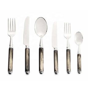 ชุดช้อนส้อมสแตนเลสขัดเงาคุณภาพสูง ด้ามจับทำจากเขาสัตว์แบบดั้งเดิม สำหรับใช้ในบ้าน โรงแรม และร้านอาหาร - Product Image 6