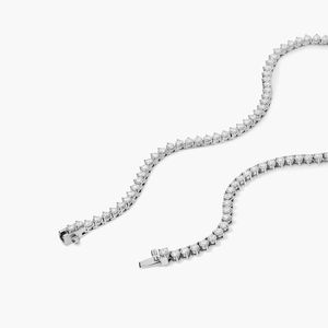 IGI Certified Riviera Graduating Lab Grown Brilliant Cut Diamond Tennis <b>Necklace</b> 14K White Gold Rhodium Plated 20 CTW Luxury - Product Image 1