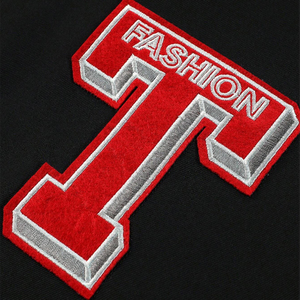 Men Letter Embroidered Striped Trim Colorblock Varsity Jacket, Highest Quality Hip Hop Design Men Clothing Varsity Jackets - Product Image 6