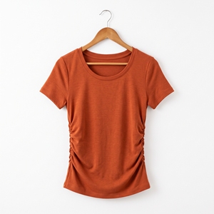 Camiseta Casual de Verano para Mujer, Cuello Redondo, Manga Corta, Tejido Transpirable, OEM, ODM, Logotipo Personalizado al por Mayor, MOQ Bajo - Product Image 2