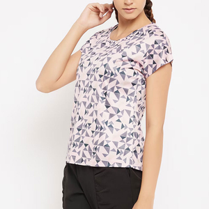 Camiseta de Mujer Sublimada, 100% Poliéster, Corte Regular, Impresa, Transpirable, de Secado Rápido, Informal de Verano, Servicio OEM Digital - Product Image 3