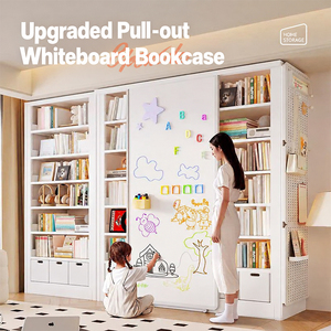 Estantería con Puertas Corredizas y Pizarra, Librería Infantil, Armario de Gran Capacidad, Organizador de Estudio que Ahorra Espacio - Product Image 2
