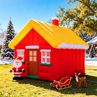 Cabane gonflable commerciale de Noël pour photomaton, décoration de maison de Père Noël, boutique pop-up gonflable pour la décoration des fêtes