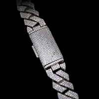 Collier pendentif hip-hop en argent, serti de moissanite et de diamants, coupe brillant ronde, bijou de mode audacieux et luxueux