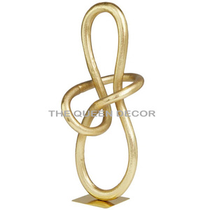 Excellent Quality Aluminum <b>Metal</b> Unique Shape Gold Plated Modern Sculptures From India Fancy Style Hot Selling - Product Image 5