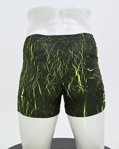 Men's Mid Waist <b>Ruched</b> Sport <b>Shorts</b> Solid Black Neon Green Quick Dry Elastic Waist Eco-Friendly Anti-Wrinkle Breathable - Product Image 3