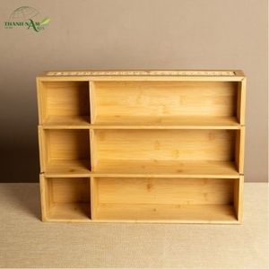 Bamboo Laminated Lacquered Eco-Friendly Decorative Customized Storage <b>Shelf</b> Multi-Tier Organizer for Catering Residential - Product Image 3