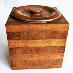 Seau à glace de luxe en bois d'acacia, forme hexagonale, pour champagne et boissons, avec couvercle, refroidisseur à vin rouge - Product Image 3