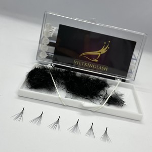 Extensions de cils en cheveux synthétiques de haute qualité pour fournisseurs, volume 10D/14D/16D/20D, naturelles, longues, super noires, base fine mate - Product Image 2