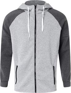 Sudadera con Capucha Unisex Gris Oscuro, Manga Raglán, Estilo Casual, Poliéster/Algodón, Peso Medio, Diseño Sólido 2 en 1 - Product Image 2