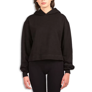 Proveedor de sudaderas con capucha de algodón grueso y hombros caídos, sudaderas de alta calidad con serigrafía de alto gramaje para mujer - Product Image 1