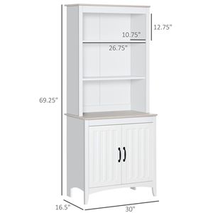 Credenza da Cucina Indipendente da 70 Pollici con 3 Ripiani Regolabili, Mobile Dispensa, Credenza Aperta, Mobiletto Laterale - Product Image 3