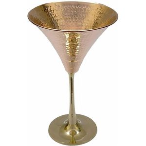 Ensemble de verres à vin martelés en cuivre faits à la main, verres à martini, coupes à cocktail, verrerie à pied en métal pour bar, fête, mariage, cadeau, avec paille - Product Image 3