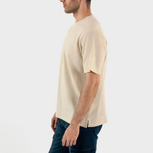 เสื้อยืดคุณภาพสูงขายส่ง 100% ผ้าฝ้าย สำหรับผู้ชาย เสื้อยืดเรียบๆ สั่งพิมพ์ลาย DTG ได้ เสื้อยืดโอเวอร์ไซส์ สีพื้น - Product Image 3