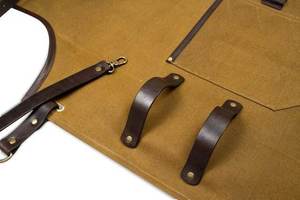 Delantal de Cuero con Logotipo Personalizado para Estilistas, Delantales de Barbero de Cuero de Alta Calidad con Múltiples Bolsillos, Color Sólido, Servicio OEM - Product Image 6