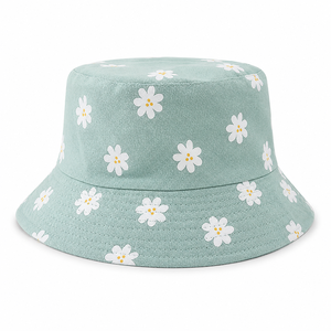 Custom Logo Mint Green Heat-Transfer Printed Adjustable Unisex Bucket <b>Hat</b>-Lightweight Breathable Comfortable Spring/<b>Summer</b> - Product Image 3