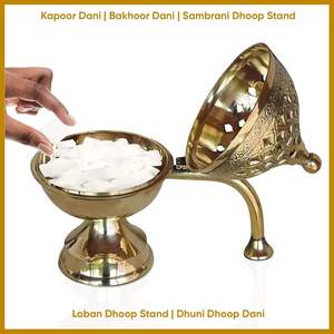 Brûleur d'encens en métal artisanal pour accessoires décoratifs religieux, encens indien naturel écologique M/S SHAAD HANDICRAFTS - Product Image 6