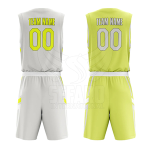 Uniforme de basket-ball réversible de haute performance, de couleur unie, de qualité supérieure, en tissu doux, nouveau style - Product Image 2