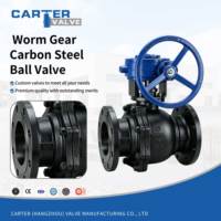 Válvula de Bola API 6D WCB con Accionamiento por Tornillo Sin Fin, de Acero al Carbono, con Brida, de Paso Completo, para Tuberías de Petróleo, Gas y Vapor a Alta Temperatura