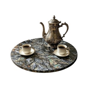 Plateau tournant en nacre de Capiz - Product Image 4