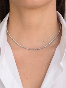 Luxury <b>Tennis</b> <b>Necklace</b> Lab Grown Diamonds <b>Sterling</b> <b>silver</b>, 9KT,10KT, 14KT,18KT Gold Plating Premium Jewelry Gift for Women - Product Image 6