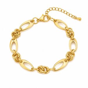 Knot <b>Bracelet</b> with Hollow Interlocking Link Stainless Steel for Women Chunky Statement Jewelry - Product Image 1