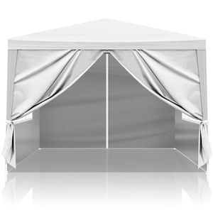 Tenda Portatile 3x3m Bianca Impermeabile con Tubi a Spirale e Pareti Laterali Personalizzabili per Uso Domestico, Feste e Matrimoni - Product Image 1