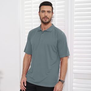 Camiseta para Hombre, Premium, de Spandex/Poliéster, Manga Corta, con Logotipo Bordado Personalizado, Sólida, Ecológica, para Golf, al por Mayor - Product Image 4