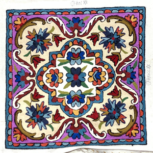 Funda de Almohada Bohemia Bordada a Mano con Hilo Aari de Cachemira, 16 Pulgadas, Algodón Sostenible, Ecológica, de Lujo, Duradera, con Cierre de Cremallera - Product Image 1
