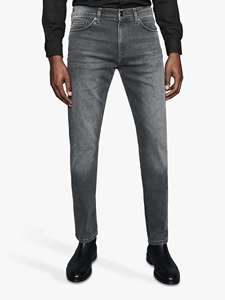 Pantalones Vaqueros Casuales de Pierna Recta para Hombre, Diseño OEM Personalizado, Cinco Bolsillos, Color Blanco Desgastado, Lavado Claro, 100% Algodón, Cintura Media - Product Image 5