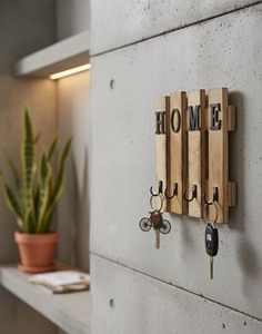 Stylish Wooden Home Word <b>Key</b> Holder <b>Hook</b> For New Home Decor And <b>Wall</b> Mounted <b>Key</b> Storage Space Saving Solution From India - Product Image 4