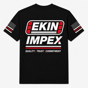 เสื้อยืดลายกราฟิกแข่งรถสำหรับผู้ชาย เสื้อผ้าสตรีทแวร์ ผ้าฝ้าย พิมพ์ลาย เสื้อยืดลำลอง แฟชั่น คอกลม สีดำ - Product Image 2