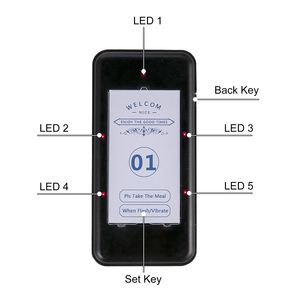 Sistema di Chiamata Wireless F103 per Ristoranti, 20 Pager Max, 98 Beeper, Tastiera Touch, Vibrazione, per Hotel e Ristoranti - Product Image 5