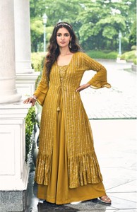 ชุดเสื้อคลุมเย็บสำเร็จรูป Georgette ฟรีไซส์ ประดับด้วยงานปักดิ้น เหมาะสำหรับคอลเลคชั่นชาวปากีสถานและอินเดีย - Product Image 4