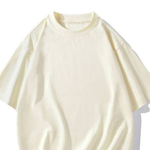 Camiseta de hombre de corte holgado y amplio, 100% algodón, formal, anti-bolitas, transpirable, de tela suave, con hombros caídos y cuello redondo, manga corta. - Product Image 3