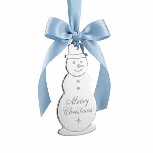 Ornement de Noël en métal en forme de bonhomme de neige avec ruban, décoration suspendue personnalisée pour arbre de Noël, cadeaux de fêtes et décoration intérieure - Product Image 1