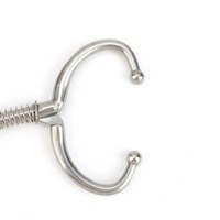 Anneau de nez en acier inoxydable argenté pour bovins, avec pince à ressort à verrouillage automatique, accessoire d'élevage