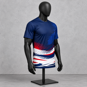 Maillot de football sublimé pour homme, col montant, manches longues, anti-transpiration, respirant, anti-UV, polyester, coupe classique, toutes tailles - Product Image 2
